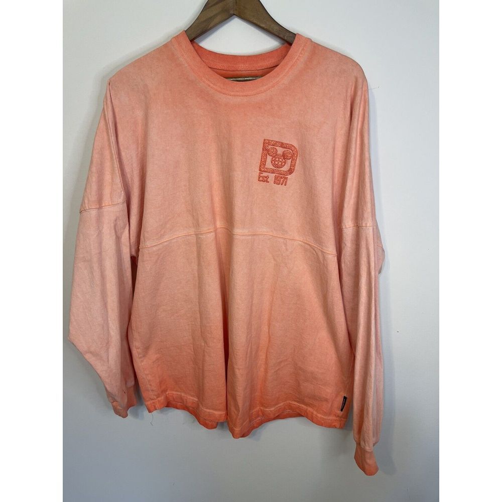 Disney Parks Walt Disney World‎ Spirit Jersey Shirt Coral Orange Ombré Sparkle L